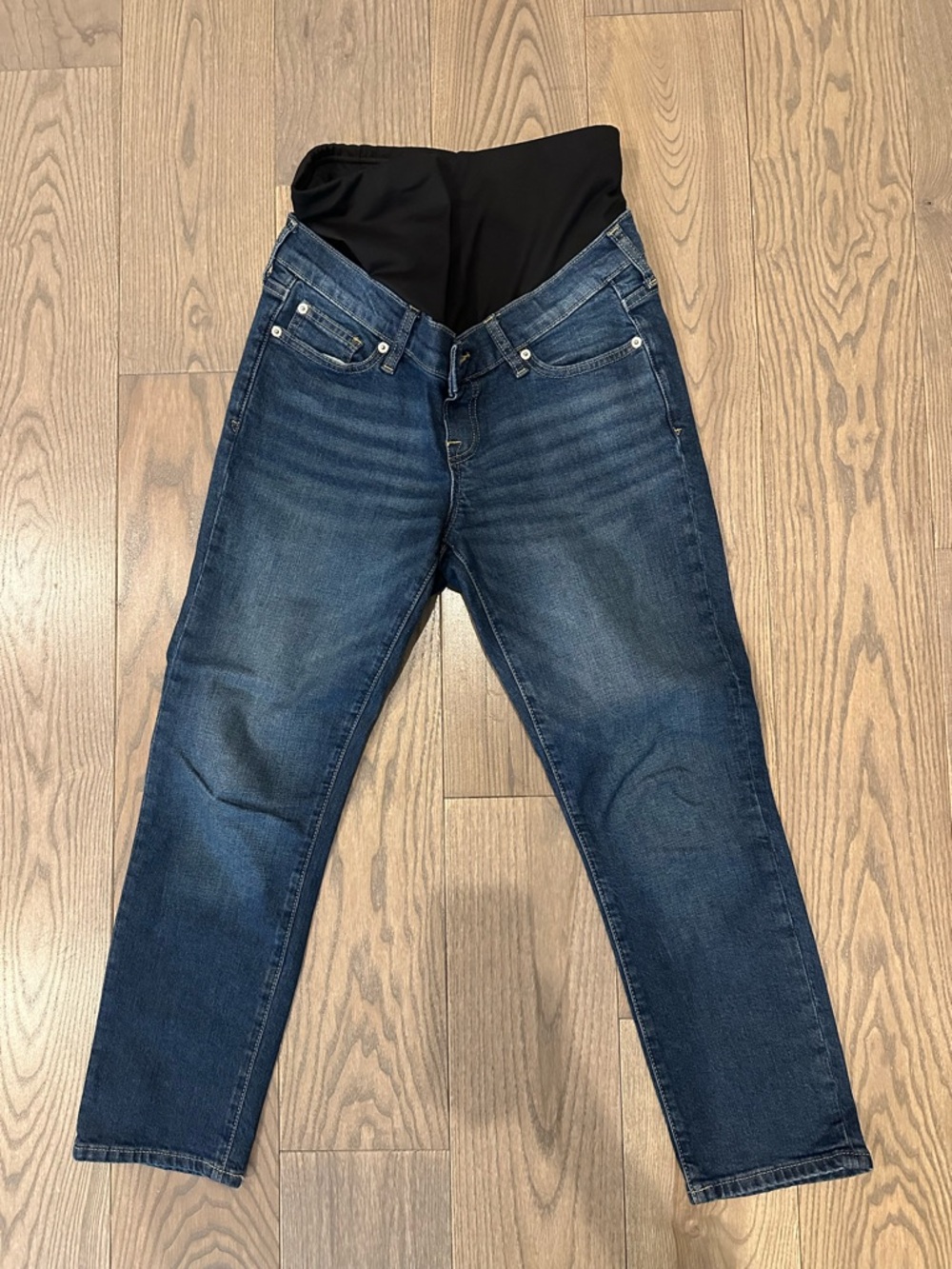 GAP Maternity Dark Blue Stretch Jeans with Black Overband